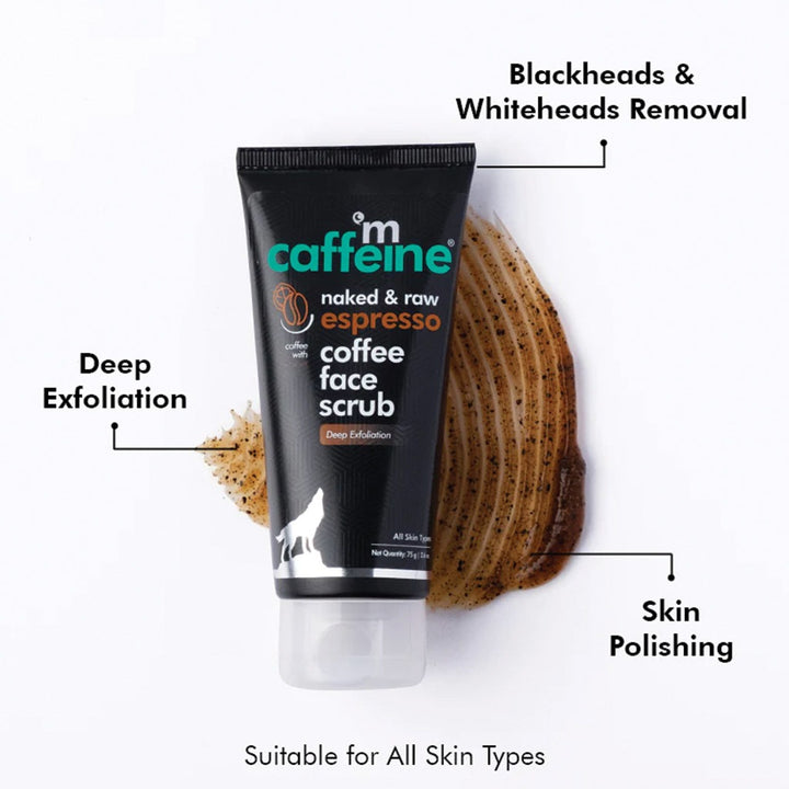 Mcaffeine Naked & Raw Espresso Coffee Face Wash Walnut & Pro-Vitamin B5 75 g - Easy Pharmacy LLC
