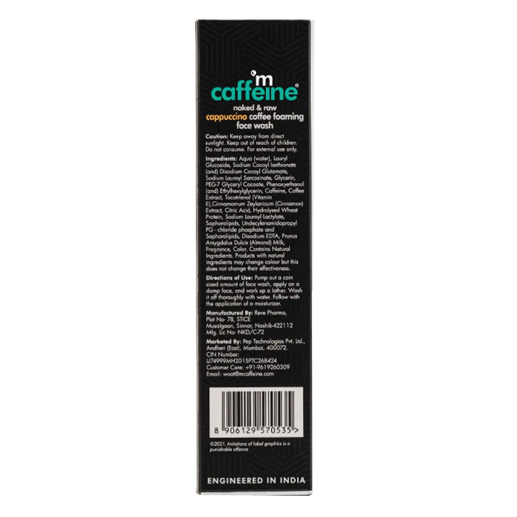 Mcaffeine Naked & Raw Cappuccino Coffee Foaming Face Wash With Vitamin E & Almond Milk 75 mL - Easy Pharmacy LLC