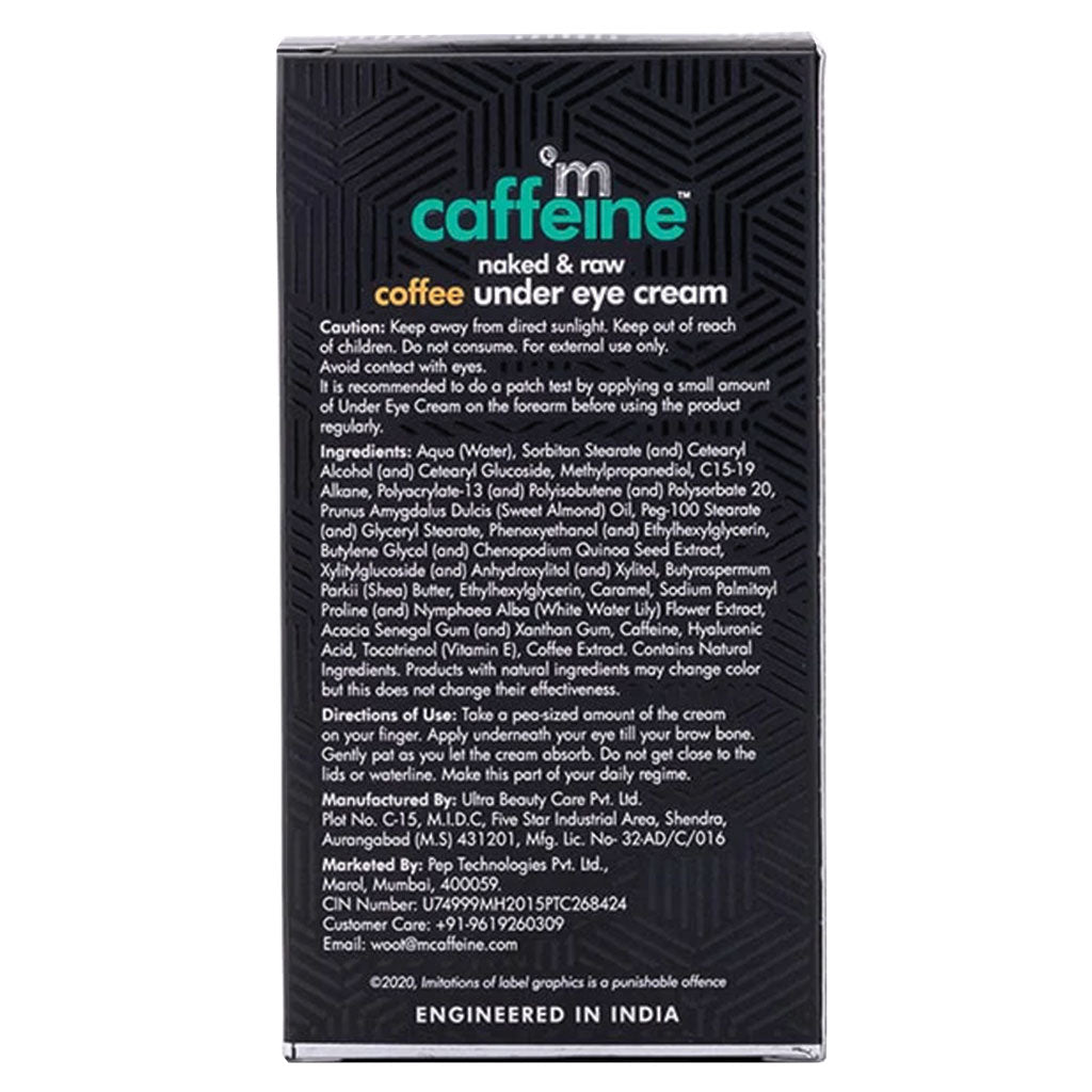 Mcaffeine Naked & Raw Coffee Under Eye Cream For Dark Circle 30 mL - Easy Pharmacy LLC