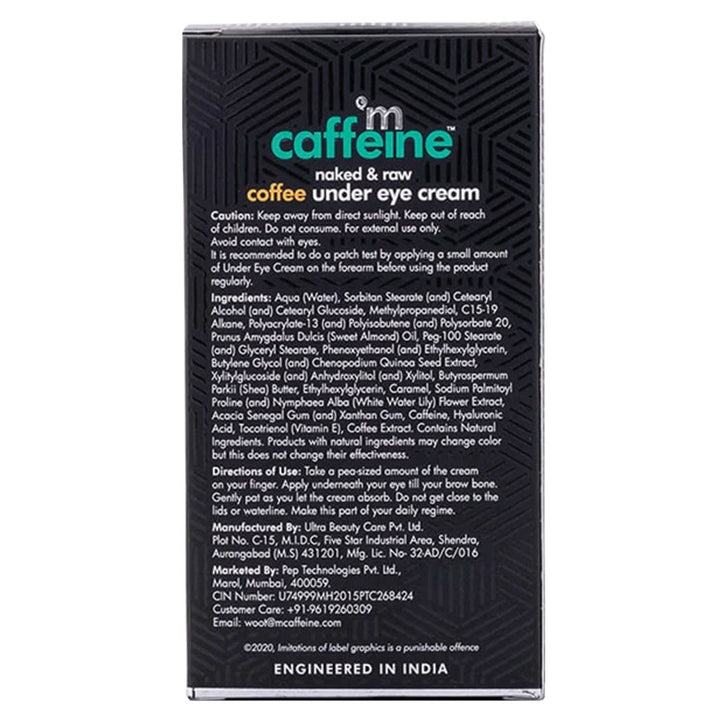 Mcaffeine Naked & Raw Coffee Under Eye Cream For Dark Circle 30 mL - Easy Pharmacy LLC