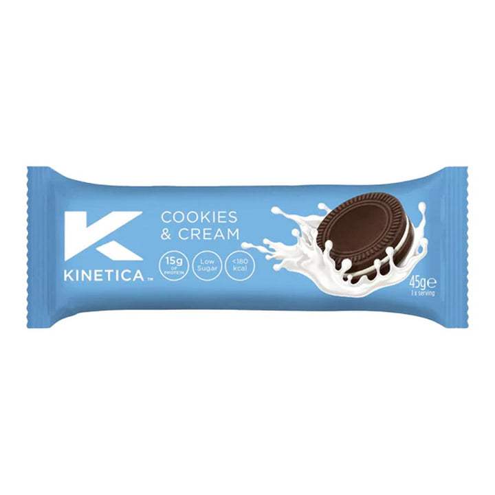 Kinetica Deluxe Protein Bar Cookies And Cream 45 g, 15's - Easy Pharmacy LLC