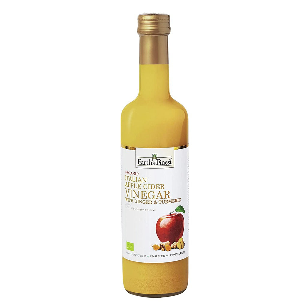 Earth's Finest Organic Apple Cider Vinegar With Ginger And Turmeric 500 mL - Easy Pharmacy LLC