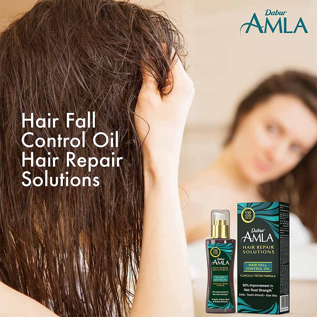 Dabur Amla Hair Repair Solutions Hair Fall Control Oil For Strong & Thick Hair 150ml - Easy Pharmacy LLC