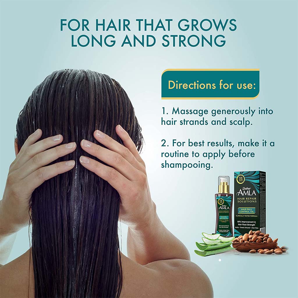 Dabur Amla Hair Repair Solutions Hair Fall Control Oil For Strong & Thick Hair 150ml - Easy Pharmacy LLC
