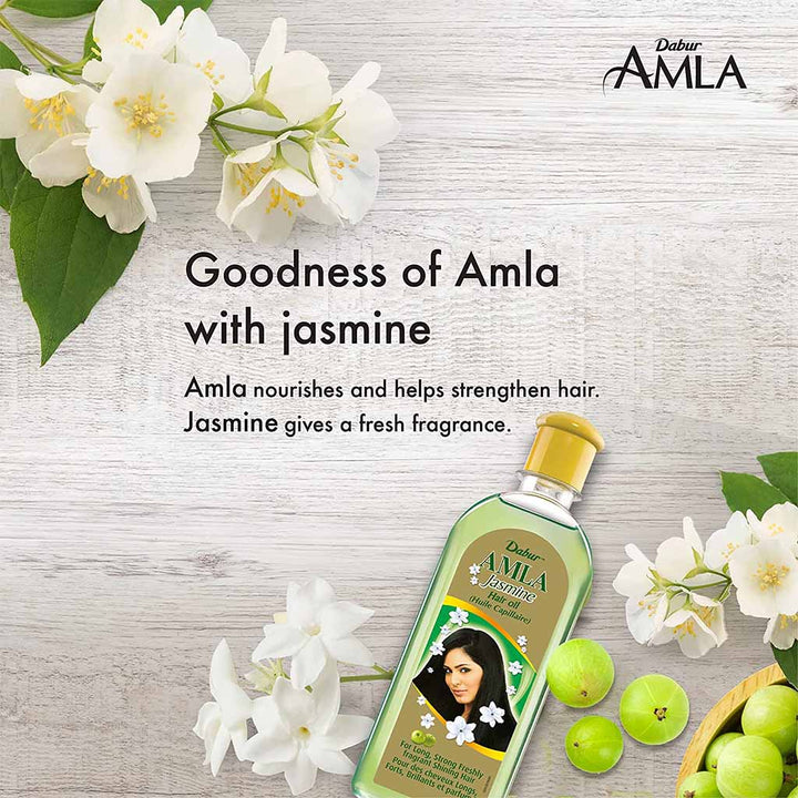 Dabur Amla Jasmine Hair Oil For Long, Strong, Fragrant & Shiny Hair 200ml - Easy Pharmacy LLC
