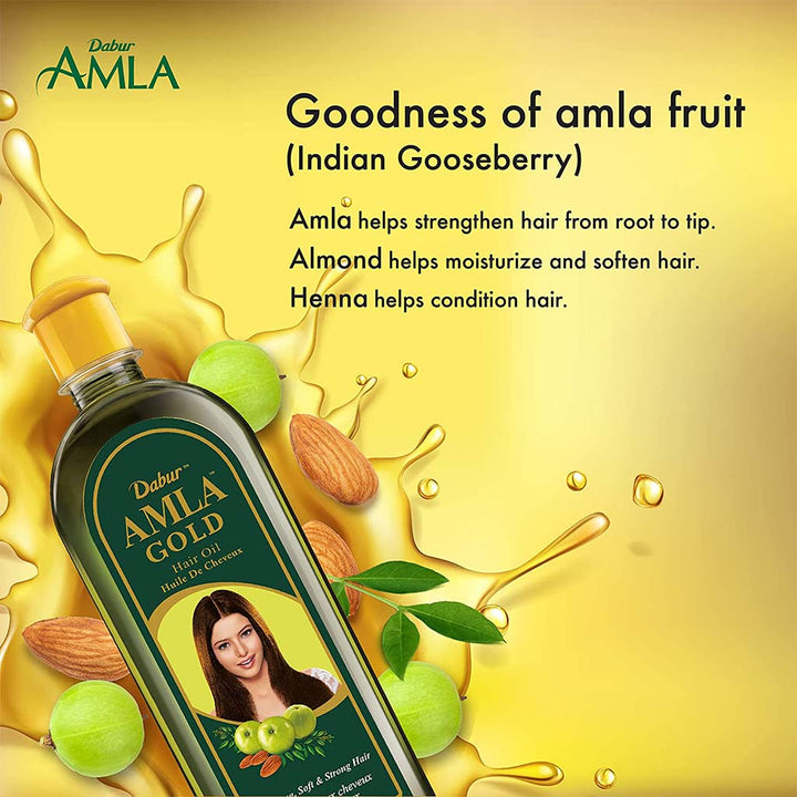 Dabur Amla Gold Hair Oil For Dry And Damaged Hair 200ml - Easy Pharmacy LLC