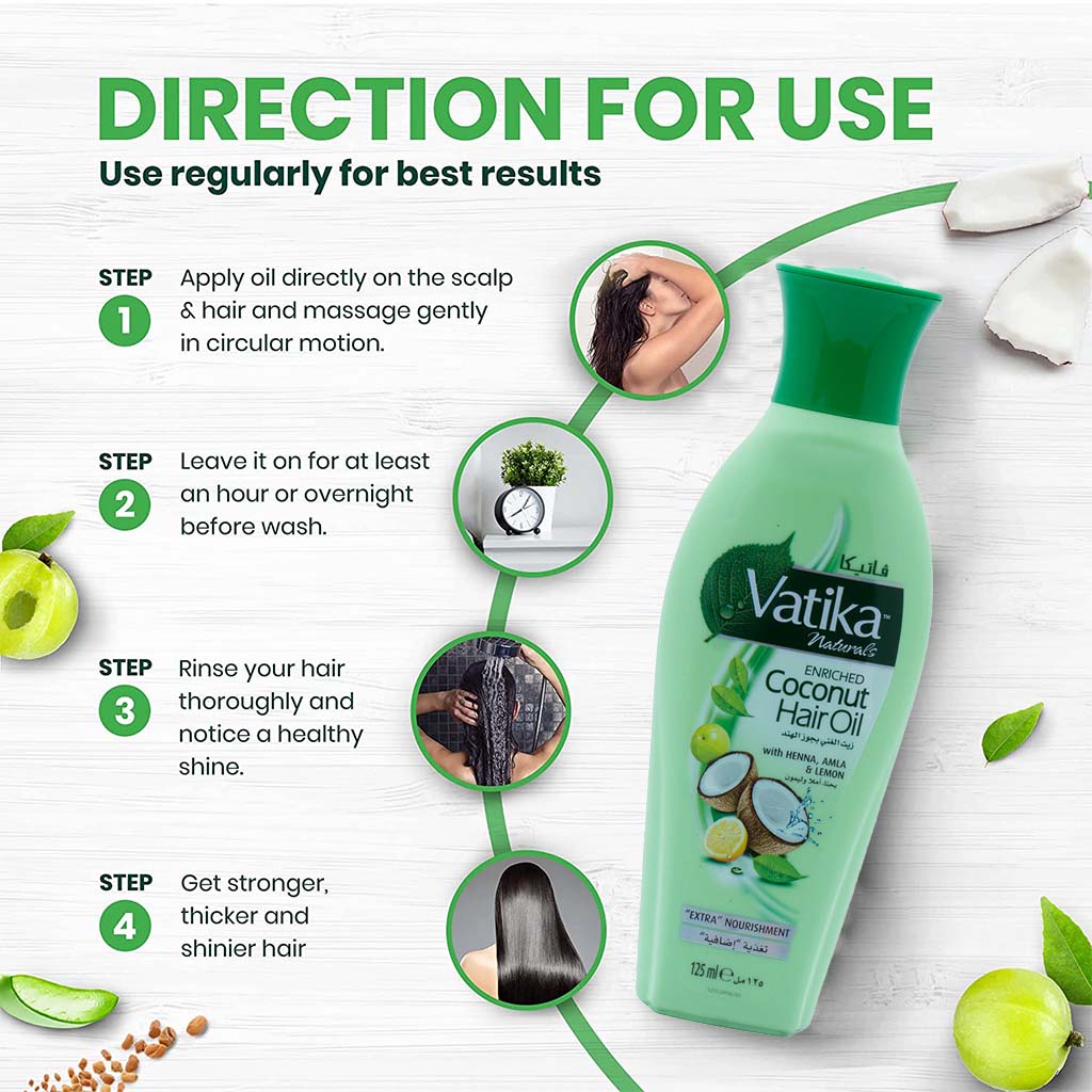 Dabur Vatika Naturals Coconut Enriched Nourishing Hair Oil For Problem-Free Hair 125ml - Easy Pharmacy LLC