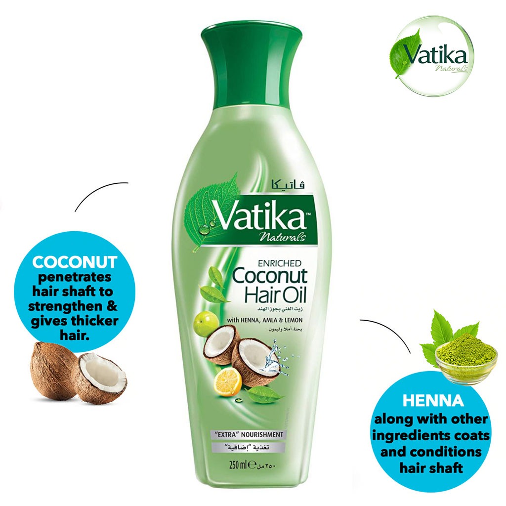 Dabur Vatika Naturals Coconut Enriched Nourishing Hair Oil For Problem-Free Hair 250ml - Easy Pharmacy LLC