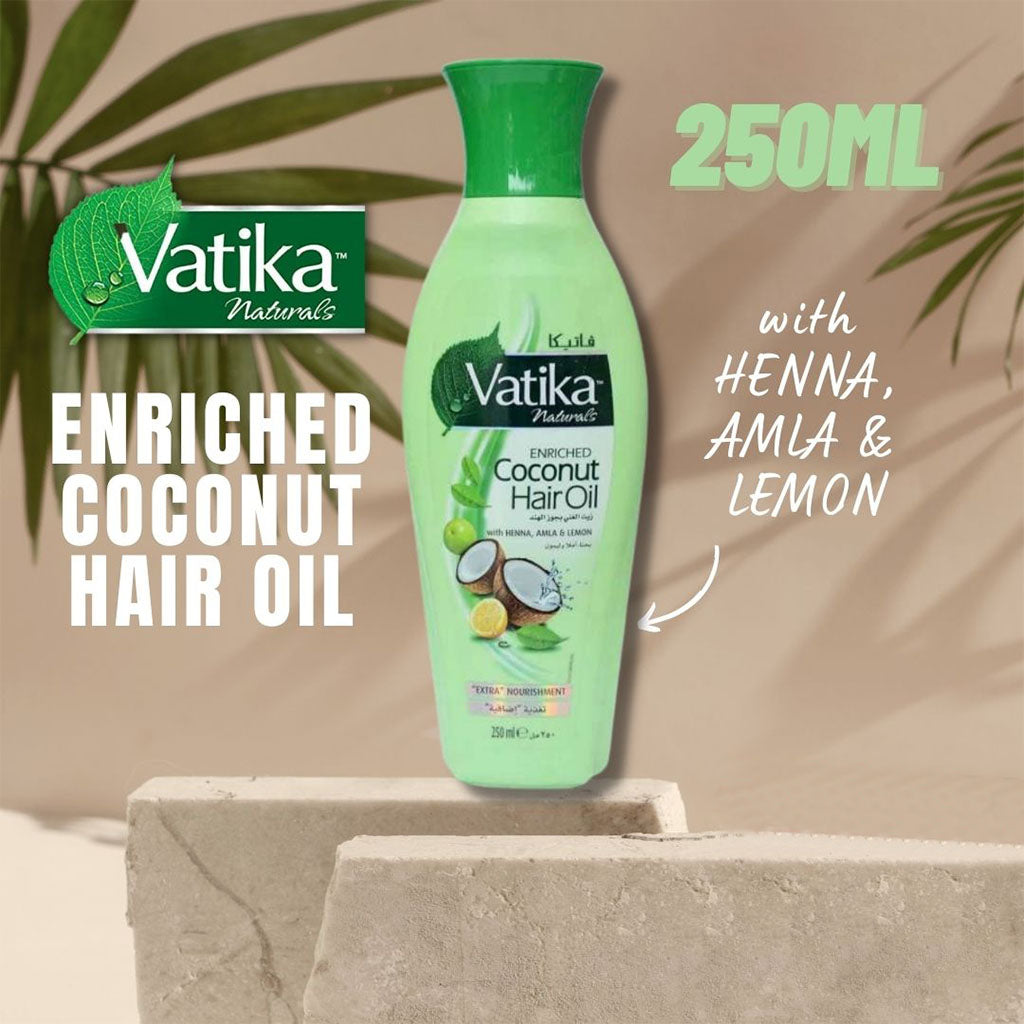 Dabur Vatika Naturals Coconut Enriched Nourishing Hair Oil For Problem-Free Hair 250ml - Easy Pharmacy LLC