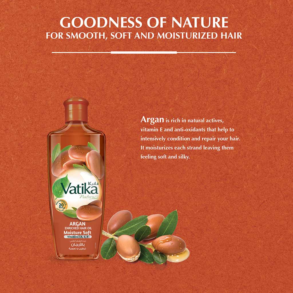 Dabur Vatika Naturals Argan Moisturising Hair Oil 200ml - Easy Pharmacy LLC