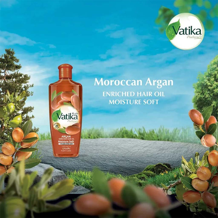 Dabur Vatika Naturals Argan Moisturising Hair Oil 300ml - Easy Pharmacy LLC