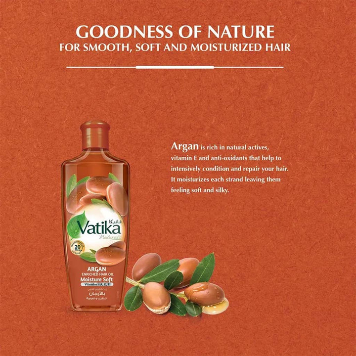 Dabur Vatika Naturals Argan Moisturising Hair Oil 300ml - Easy Pharmacy LLC