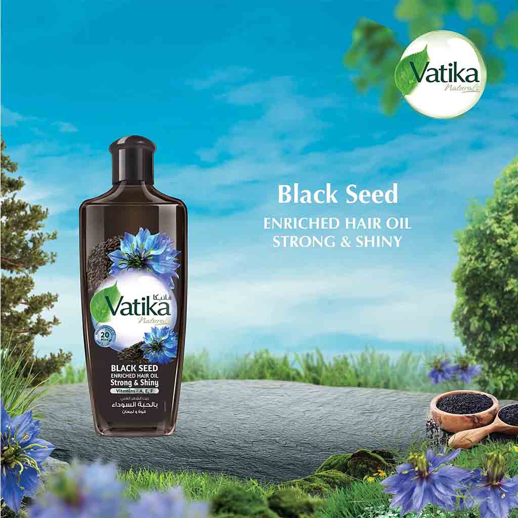 Dabur Vatika Naturals Black Seed Enriched Hair Oil For Strong & Shiny Hair 200ml - Easy Pharmacy LLC