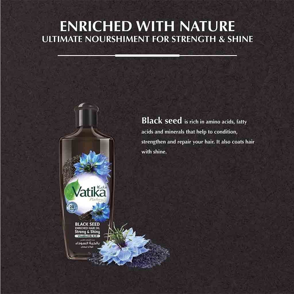 Dabur Vatika Naturals Black Seed Enriched Hair Oil For Strong & Shiny Hair 200ml - Easy Pharmacy LLC