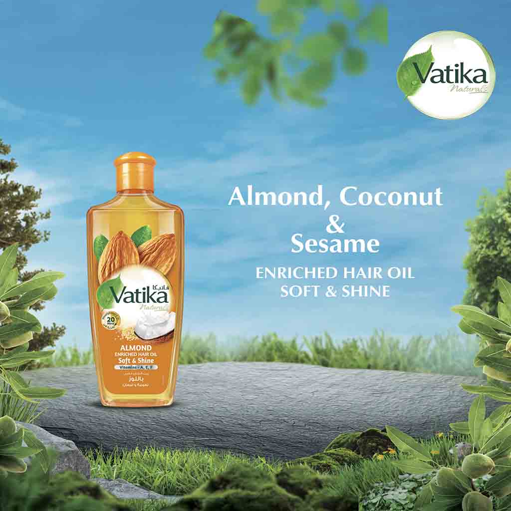 Dabur Vatika Naturals Soft & shine Almond Enriched Hair Oil 300ml - Easy Pharmacy LLC