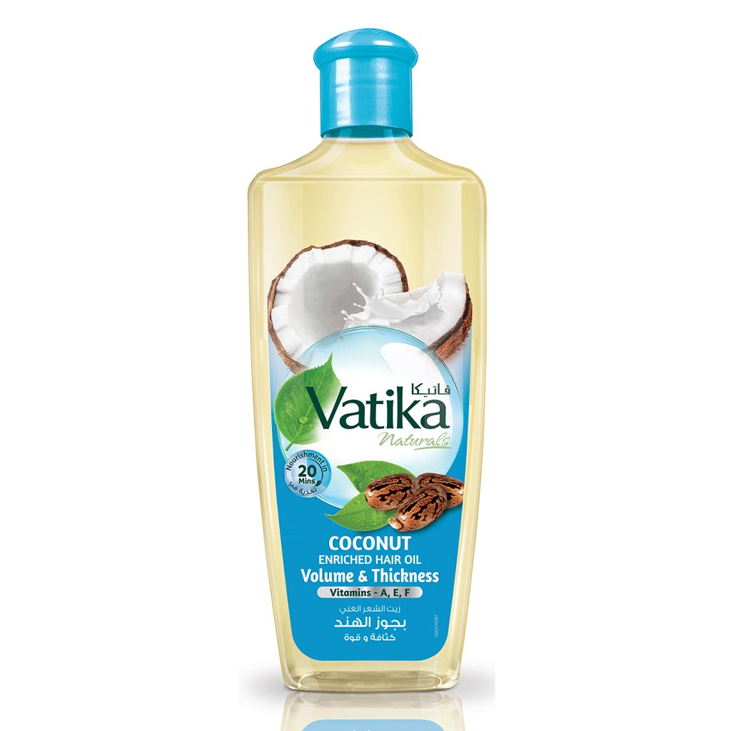 Dabur Vatika Naturals Volume & Thickness Coconut Enriched Hair Oil 200ml - Easy Pharmacy LLC