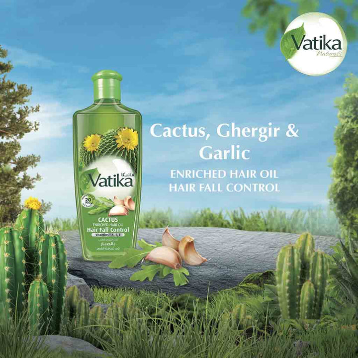 Dabur Vatika Naturals Cactus Enriched Hair Fall Control Hair Oil 200ml - Easy Pharmacy LLC