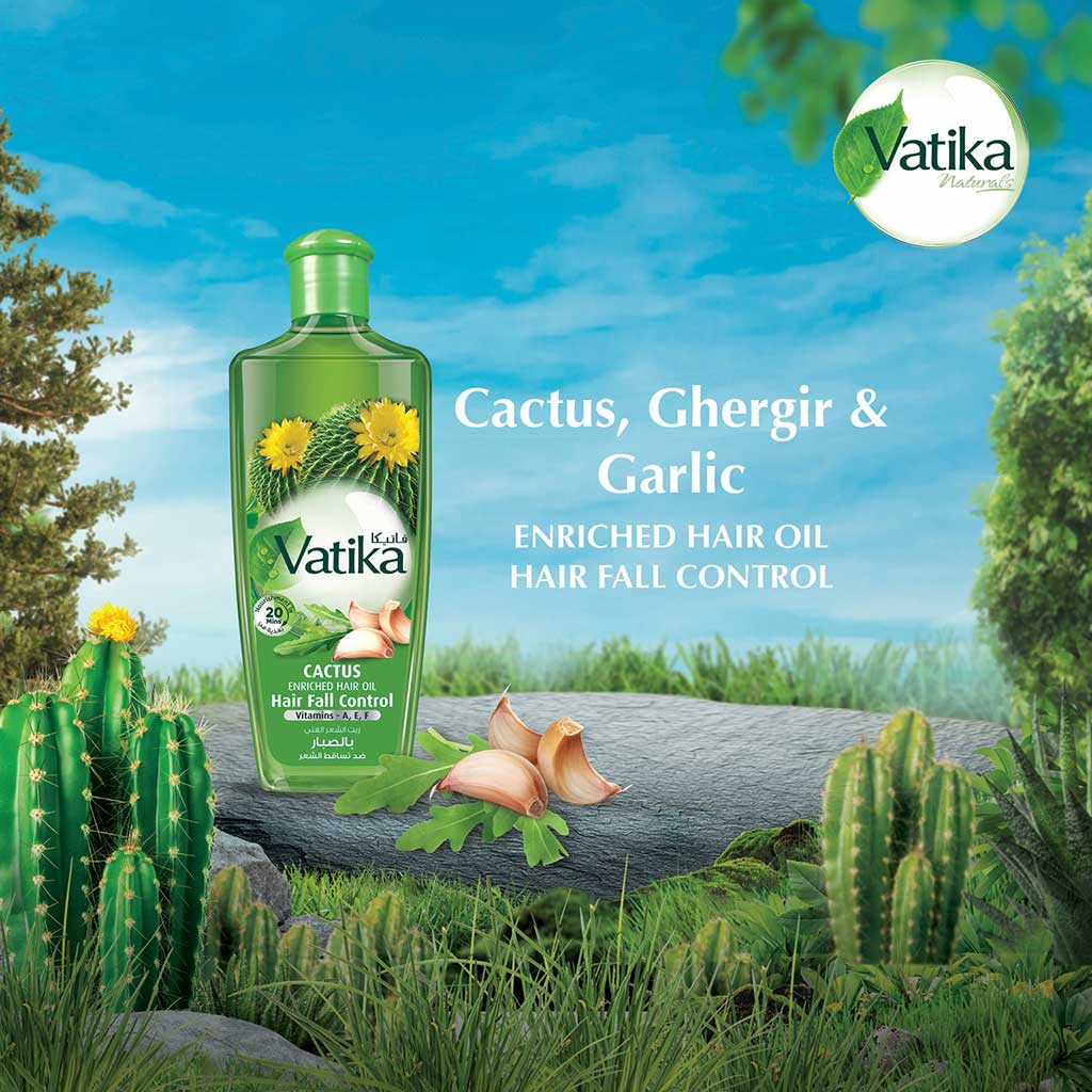 Dabur Vatika Naturals Cactus Enriched Hair Fall Control Hair Oil 300ml - Easy Pharmacy LLC
