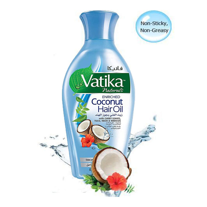 Dabur Vatika Naturals Enriched Coconut Hair Oil With Curry Leaves 400ml - Easy Pharmacy LLC