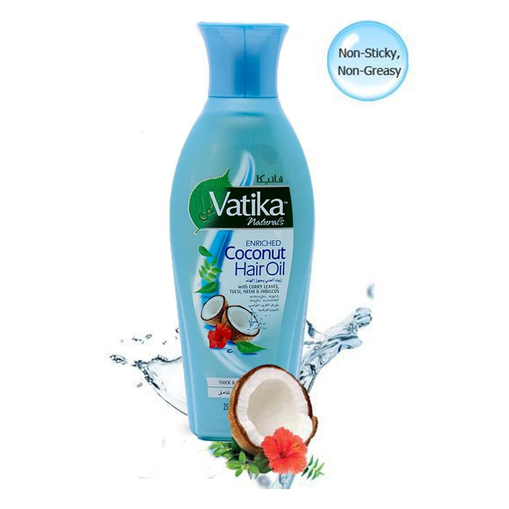 Dabur Vatika Naturals Enriched Coconut Hair Oil With Curry Leaves 250ml - Easy Pharmacy LLC