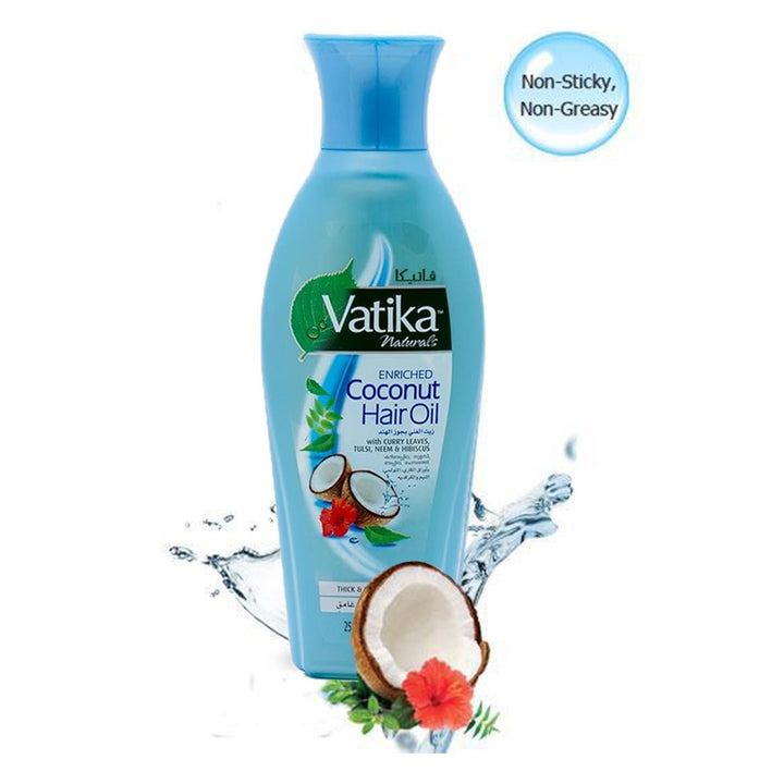Dabur Vatika Naturals Enriched Coconut Hair Oil With Curry Leaves 250ml - Easy Pharmacy LLC
