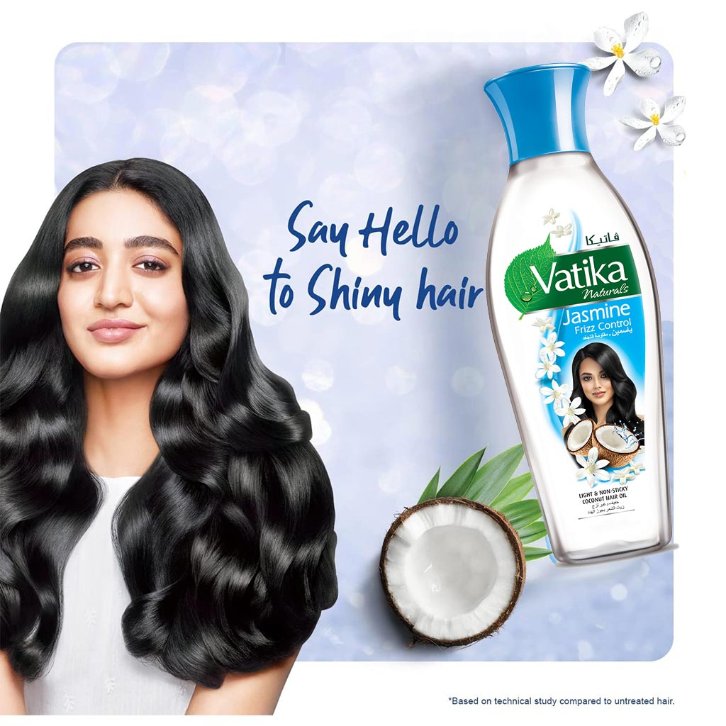 Dabur Vatika Naturals Jasmine Frizz Control Coconut Hair Oil 250ml - Easy Pharmacy LLC