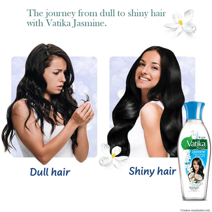 Dabur Vatika Naturals Jasmine Frizz Control Coconut Hair Oil 250ml - Easy Pharmacy LLC