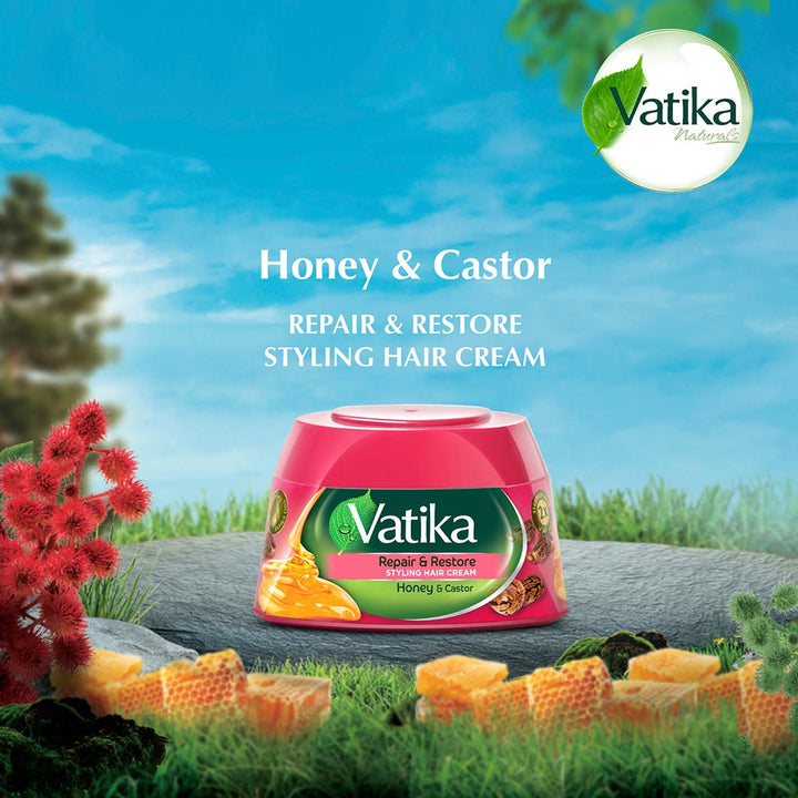 Dabur Vatika Honey & Castor Repair & Restore Styling Hair Cream 140ml - Easy Pharmacy LLC