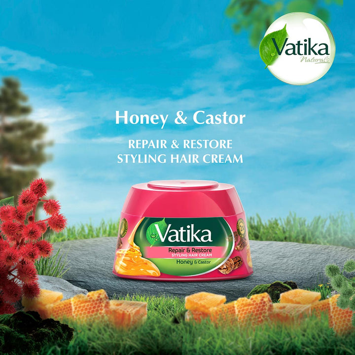 Dabur Vatika Honey & Castor Repair & Restore Styling Hair Cream 210ml - Easy Pharmacy LLC