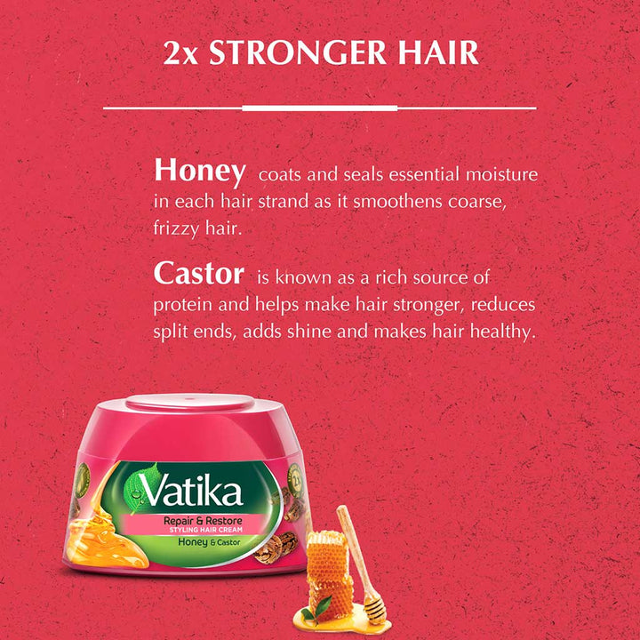 Dabur Vatika Honey & Castor Repair & Restore Styling Hair Cream 210ml - Easy Pharmacy LLC