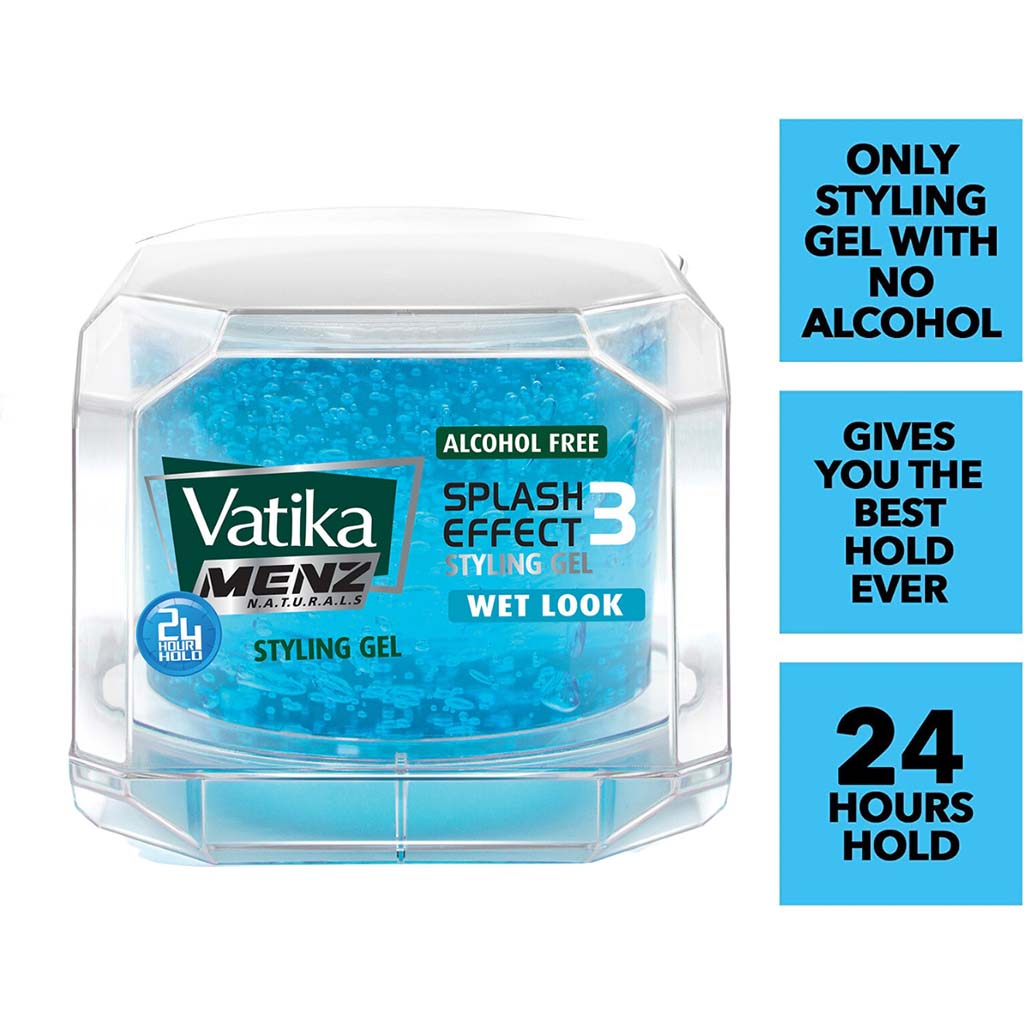 Dabur Naturals Vatika Splash Effect Wet Hair Look Styling Gel 250ml - Easy Pharmacy LLC