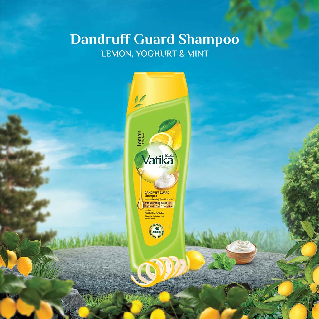 Dabur Vatika Naturals Lemon & Yoghurt Dandruff Guard Shampoo With Nourishing Vatika Oil 200ml - Easy Pharmacy LLC