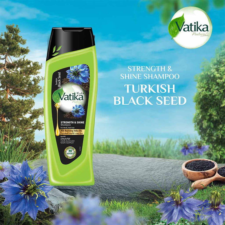 Dabur Vatika Naturals Turkish Black Seed Strength & Shine Shampoo With Nourishing Vatika Oil 200ml - Easy Pharmacy LLC