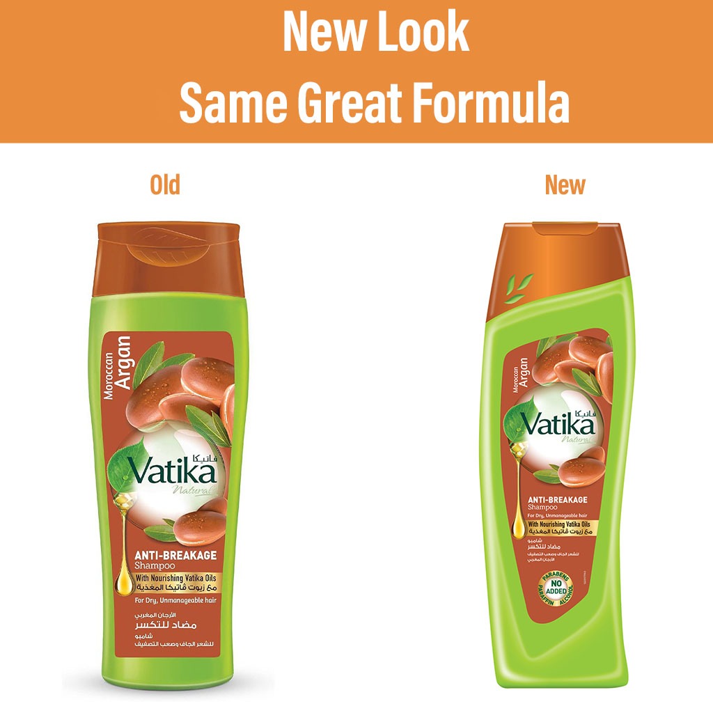 Dabur Vatika Naturals Moroccan Argan Anti-Breakage Shampoo For Dry & Unmanageable Hair 400ml - Easy Pharmacy LLC