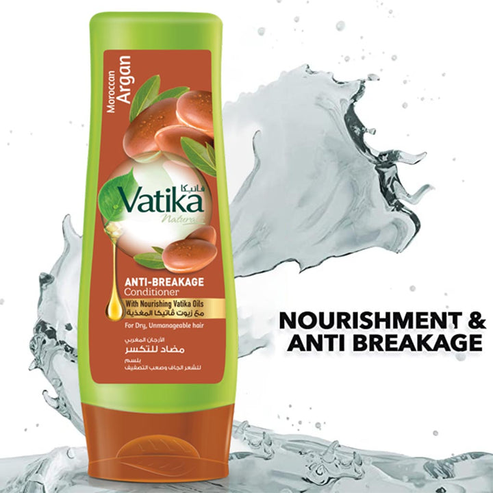 Dabur Vatika Naturals Moroccan Argan Anti-Breakage Conditioner For Dry & Unmanageable Hair 200ml - Easy Pharmacy LLC