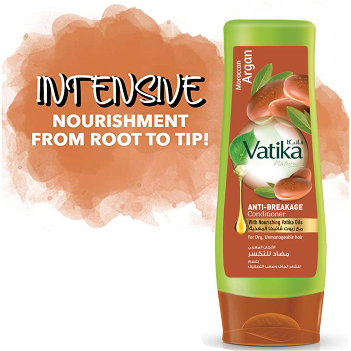 Dabur Vatika Naturals Moroccan Argan Anti-Breakage Conditioner For Dry & Unmanageable Hair 200ml - Easy Pharmacy LLC