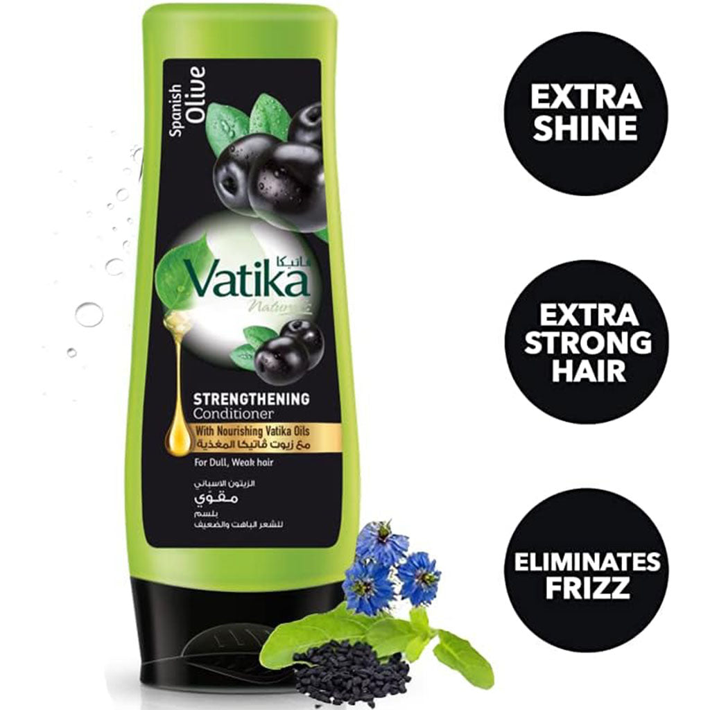 Dabur Vatika Black Olive Black & Strong Hair Conditioner For Dull And Weak Hair 400ml - Easy Pharmacy LLC