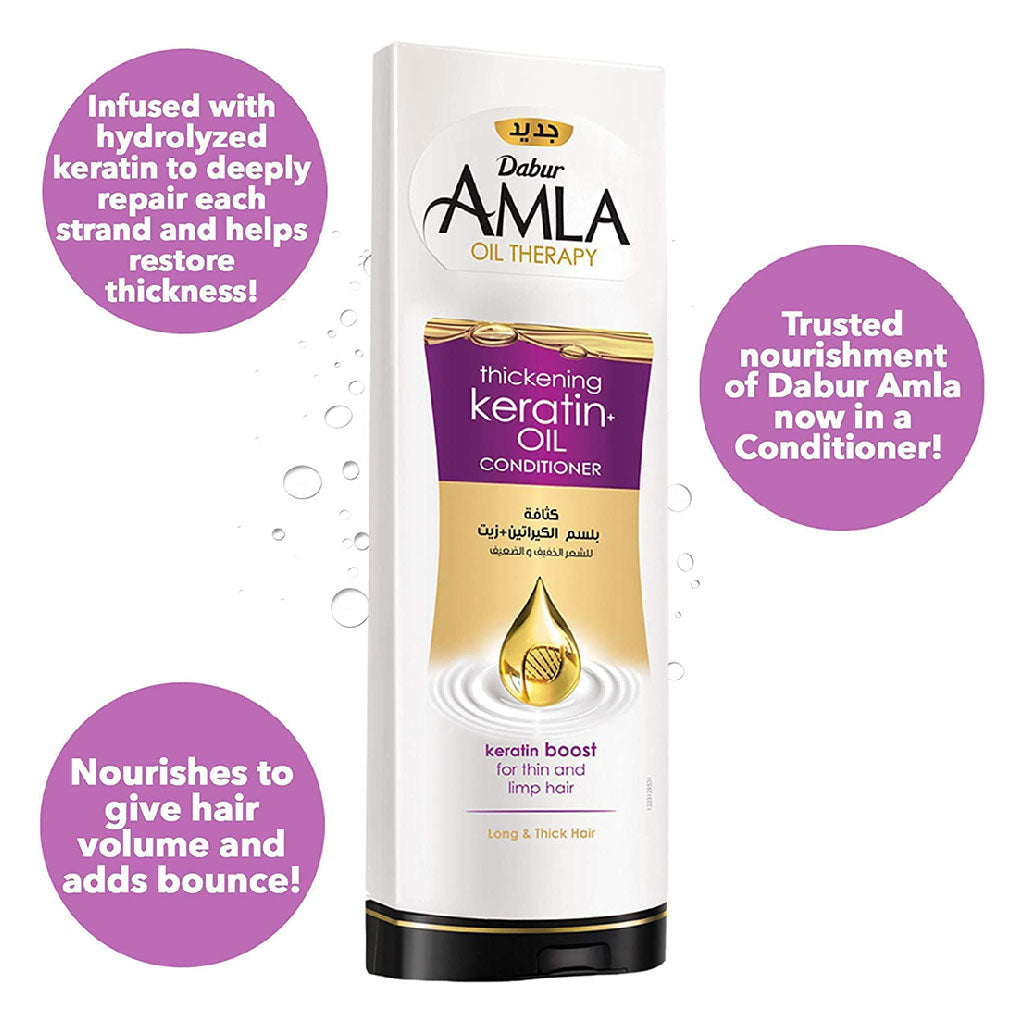 Dabur Amla Oil Therapy Keratin Oil Conditioner For Long & Thick Hair 400ml - Easy Pharmacy LLC