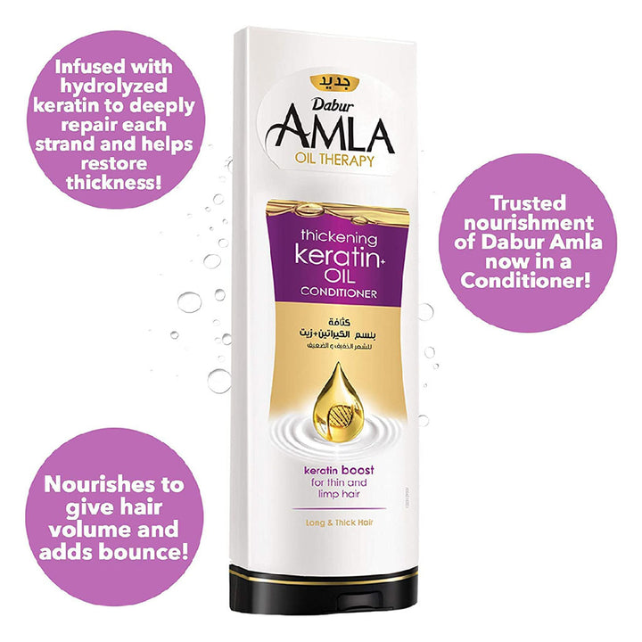 Dabur Amla Oil Therapy Keratin Oil Conditioner For Long & Thick Hair 400ml - Easy Pharmacy LLC