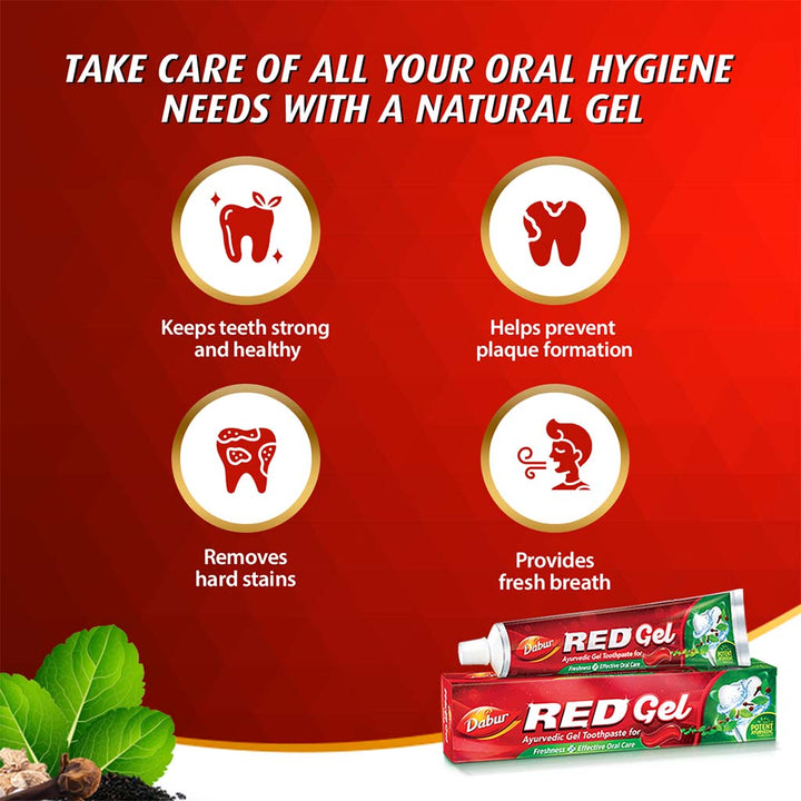 Dabur Red Gel Ayurvedic Gel Toothpaste 200 g - Easy Pharmacy LLC