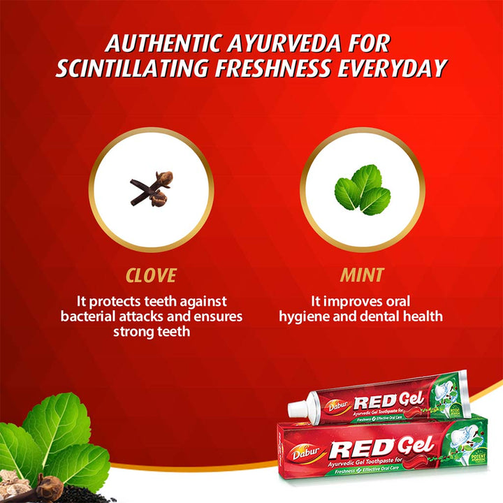 Dabur Red Gel Ayurvedic Gel Toothpaste 200 g - Easy Pharmacy LLC