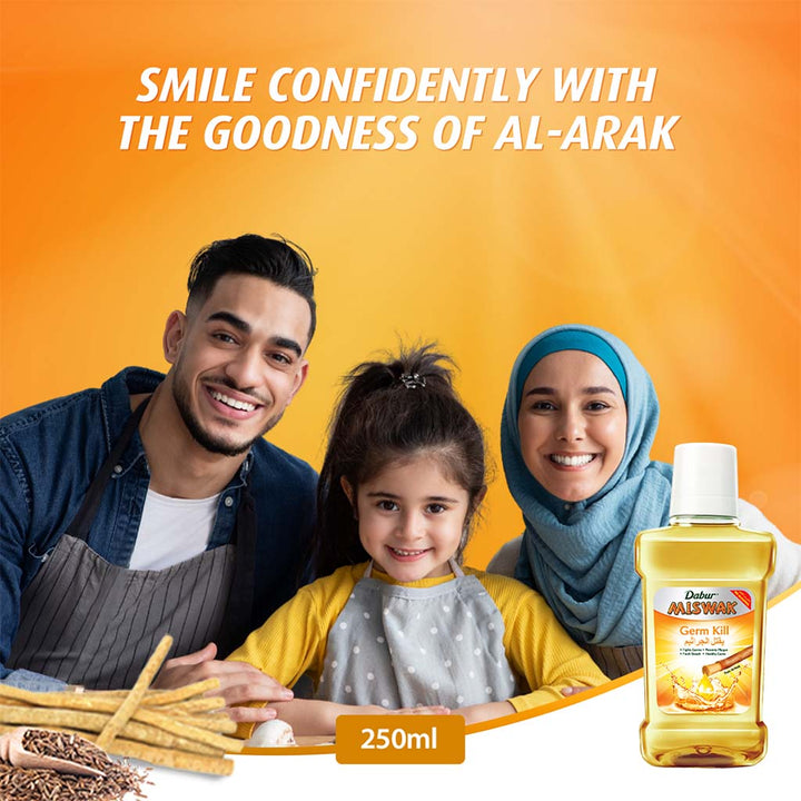 Dabur Miswak Germ Kill Mouthwash 250 mL - Easy Pharmacy LLC