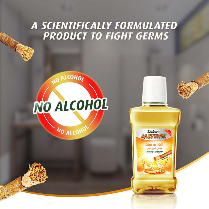 Dabur Miswak Germ Kill Mouthwash 250 mL - Easy Pharmacy LLC