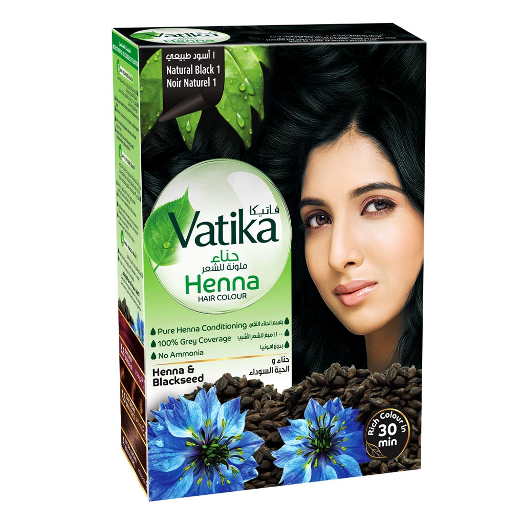 Dabur Vatika Henna Hair Color Natural Black 1 10g - Easy Pharmacy LLC