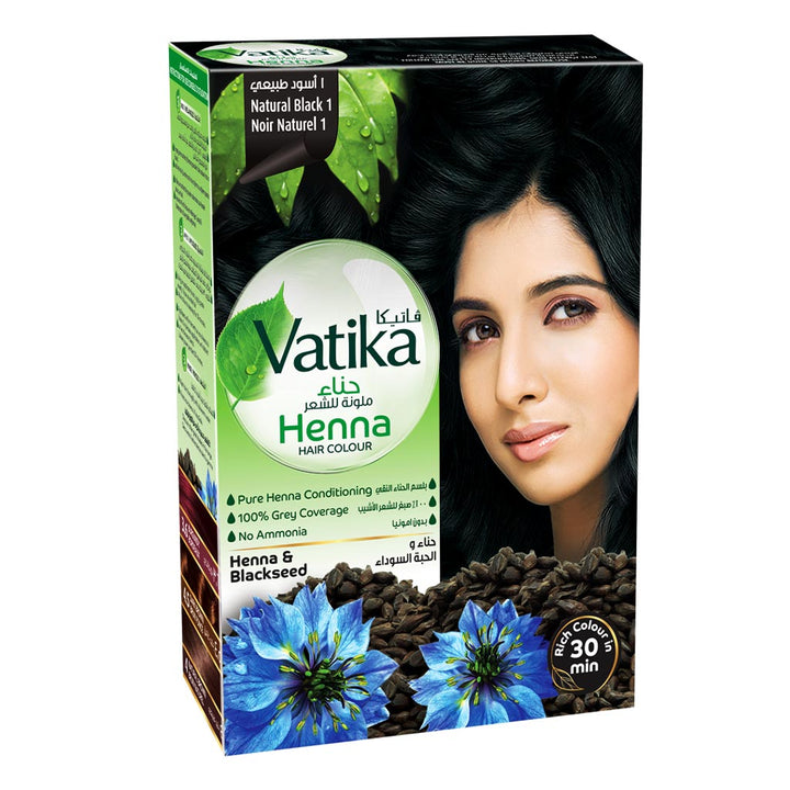 Dabur Vatika Henna Hair Color Natural Black 1 10g - Easy Pharmacy LLC
