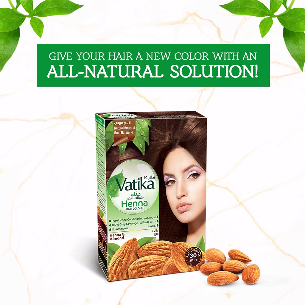 Dabur Vatika Henna Hair Color Natural Brown 4 10g - Easy Pharmacy LLC