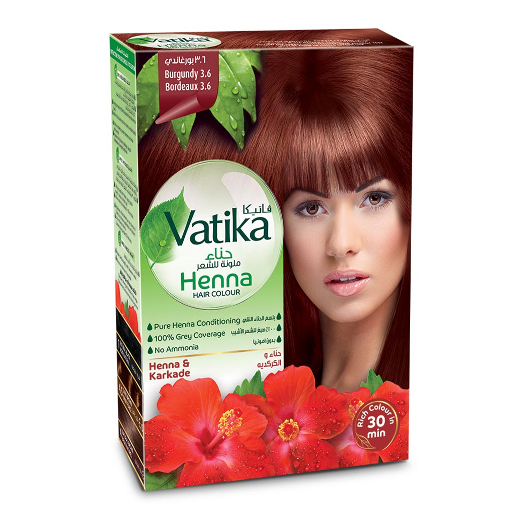 Dabur Vatika Henna Hair Color Burgundy 3.6 10g - Easy Pharmacy LLC