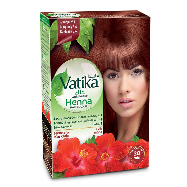 Dabur Vatika Henna Hair Color Burgundy 3.6 10g - Easy Pharmacy LLC