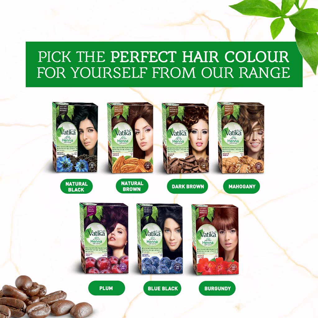 Dabur Vatika Henna Hair Color Burgundy 3.6 10g - Easy Pharmacy LLC