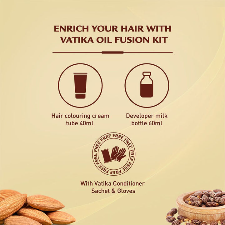 Dabur Vatika Oil Fusion Permanent Hair Color Light Brown 108ml - Easy Pharmacy LLC